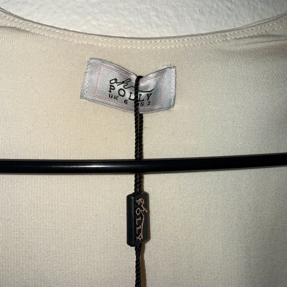 Oh Polly! Square neck midi dress in Ivory size 2 - Picture 3 of 8